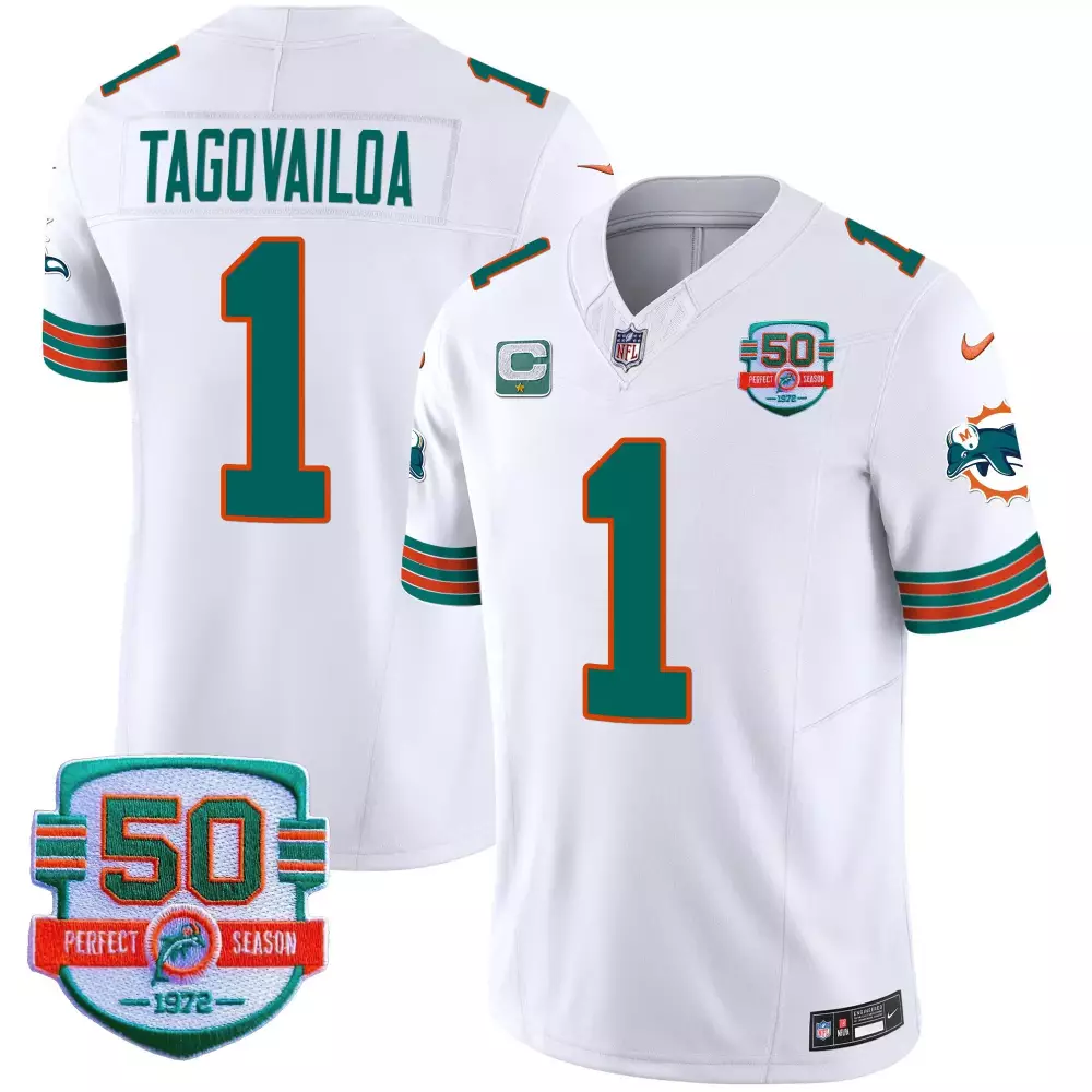 Tua Tagovailoa Miami Dolphins Throwback Vapor Jersey | Stitched White | Fan Gear for Women, Men & Youth