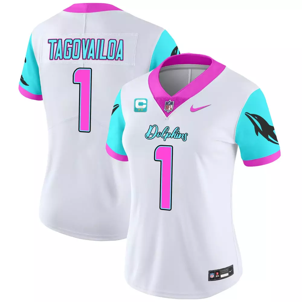 Tua Tagovailoa Miami Dolphins Miami Vice Vapor Limited Jersey | Pink Women's Style | Stitched Fan Gear for Men, Women & Youth