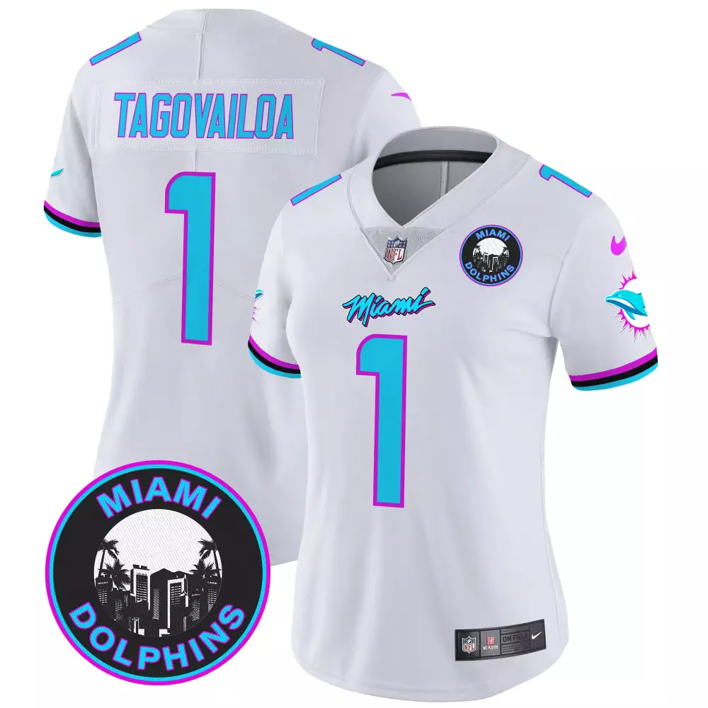 Tua Tagovailoa Miami Dolphins Miami Vice Vapor Limited Jersey V3 | Stitched White | Fan Gear for Women, Men & Youth