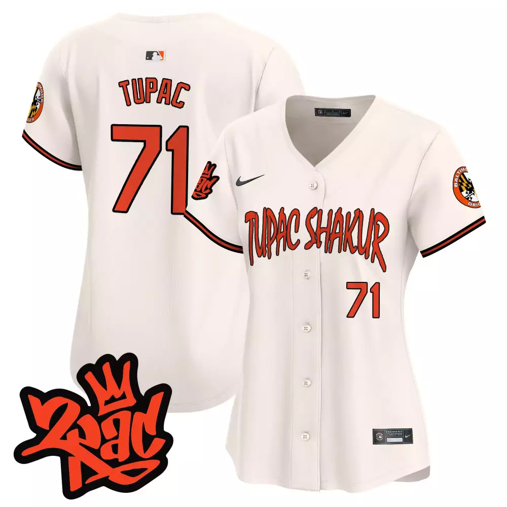 tupac 1971 cream men s baltimore orioles tupac shakur vapor premier limited jersey all stitched