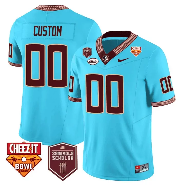 turquoise men florida state seminoles orange bowl patch vapor limited custom jersey all stitched