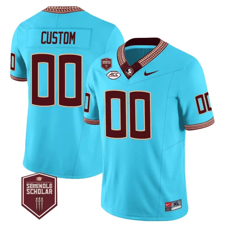 turquoise men florida state seminoles orange bowl patch vapor limited custom jersey all stitched