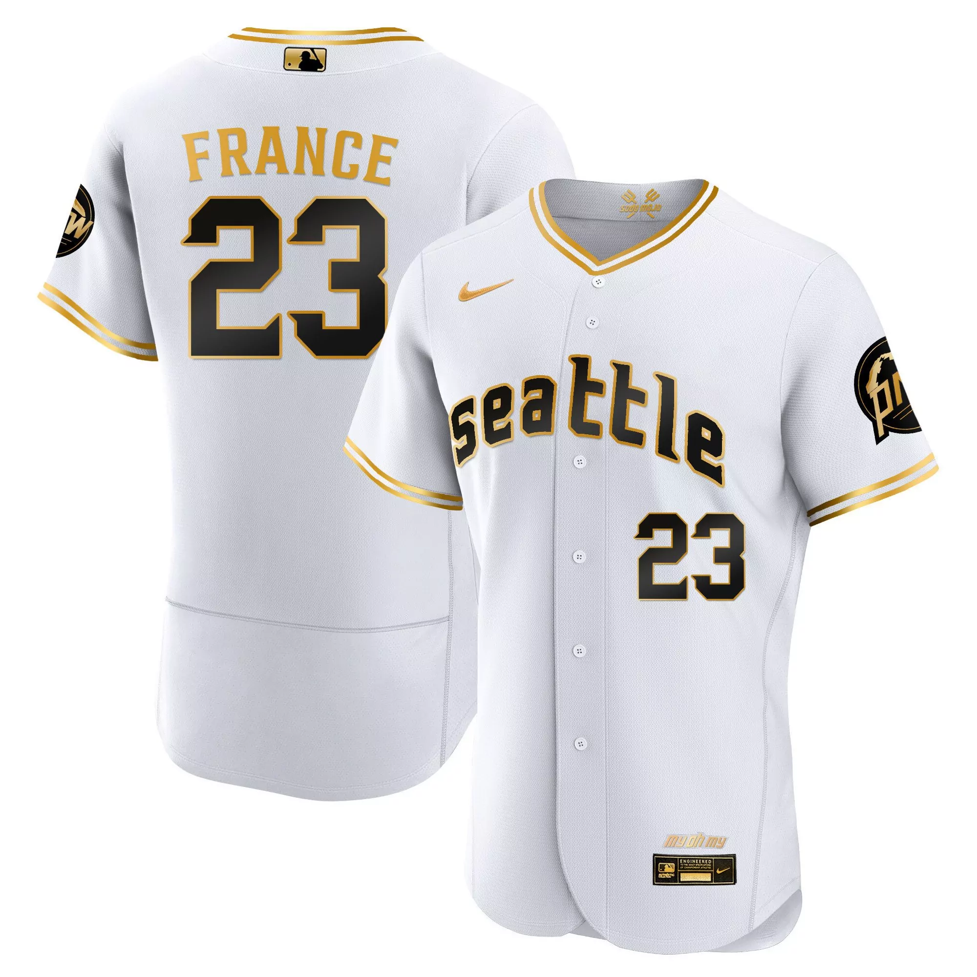 ty france flex royal mens seattle mariners 2023 city connect fan made collection jersey all stitched