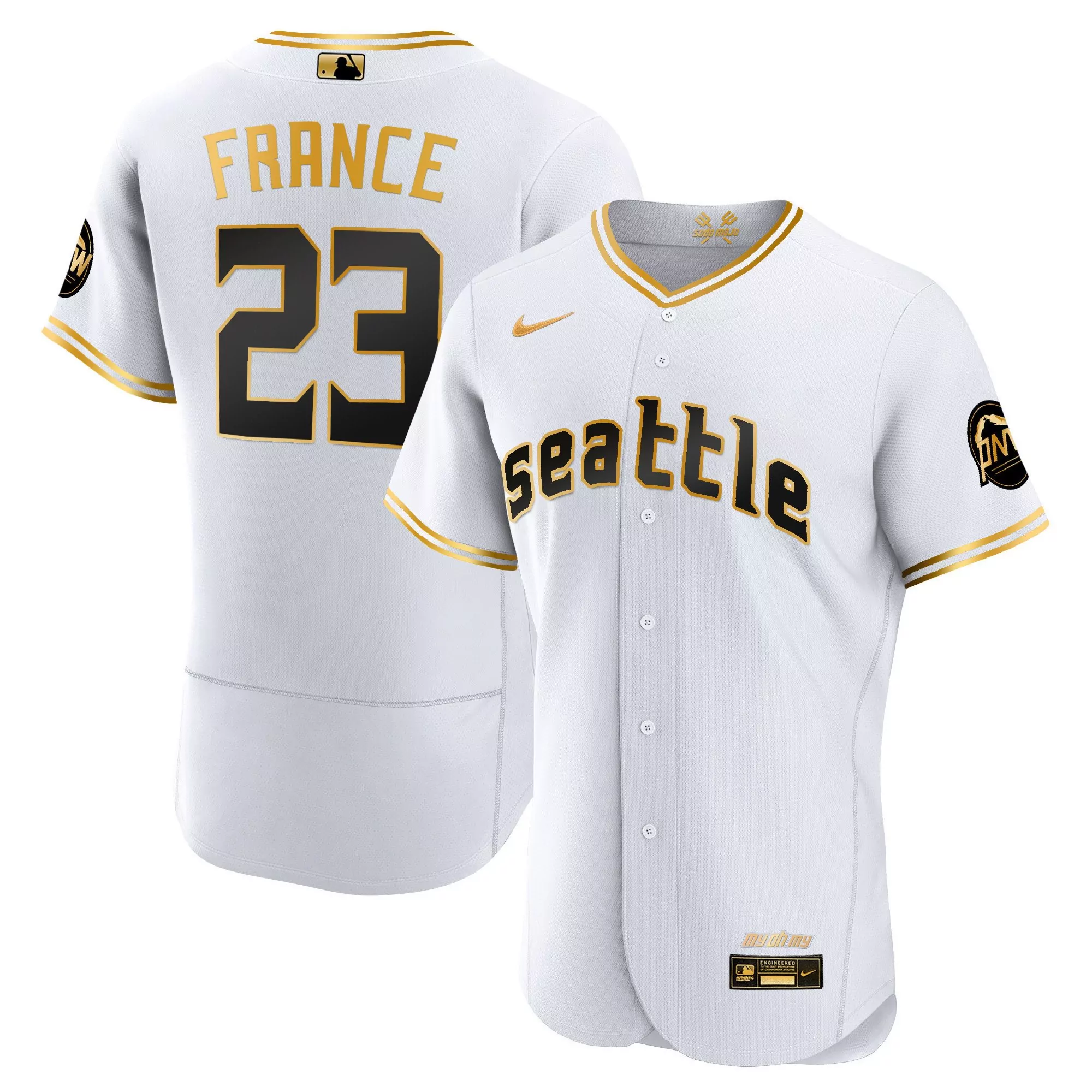 ty france flex royal mens seattle mariners 2023 city connect fan made collection jersey all stitched