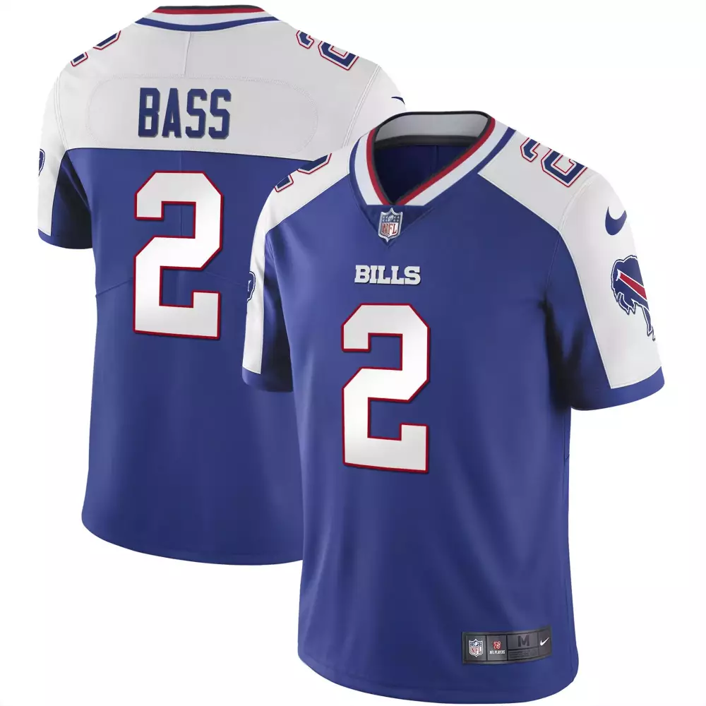 tyler bass royal sleeves mens buffalo bills alternate vapor black gold black inverted limited all stitched