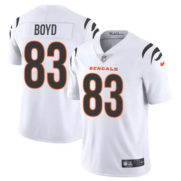 tyler boyd white mens cincinnati bengals 55th 1968 2022 anniversary patch player vapor limited jersey all stitched