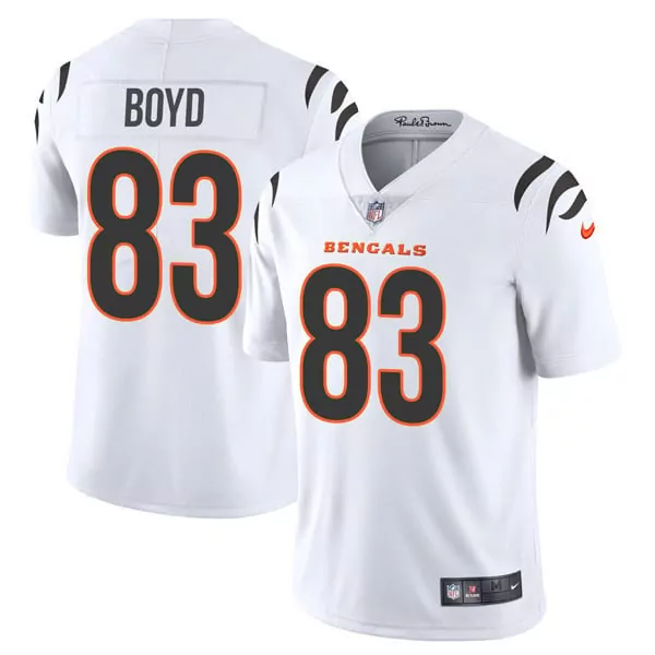 tyler boyd white mens cincinnati bengals 55th 1968 2022 anniversary patch player vapor limited jersey all stitched