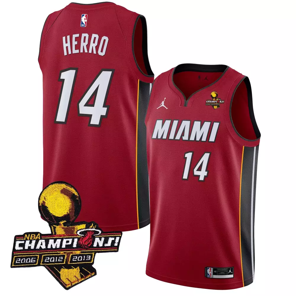 tyler herro statement mens miami heat 3time champions patch collection jersey all stitched