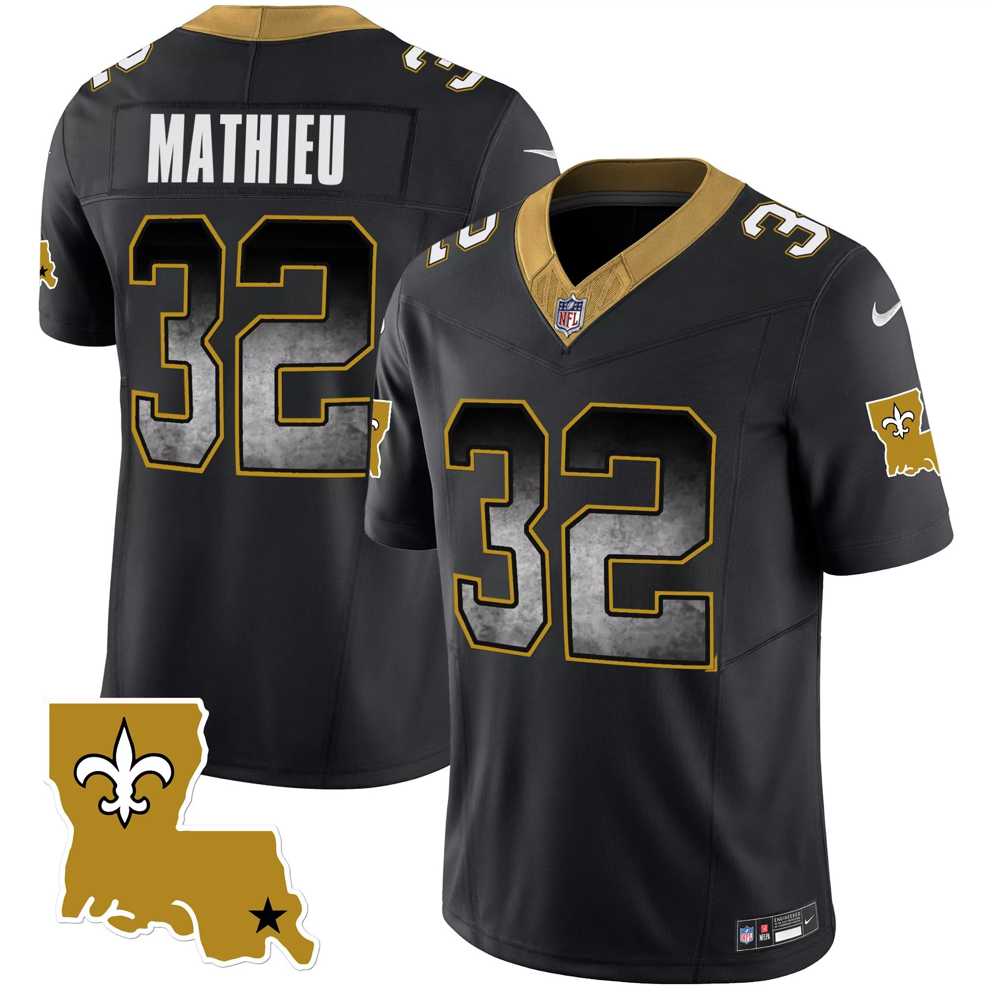 tyrann mathieu black mens new orleans saints 1987 legacy arch smoke jersey all stitched