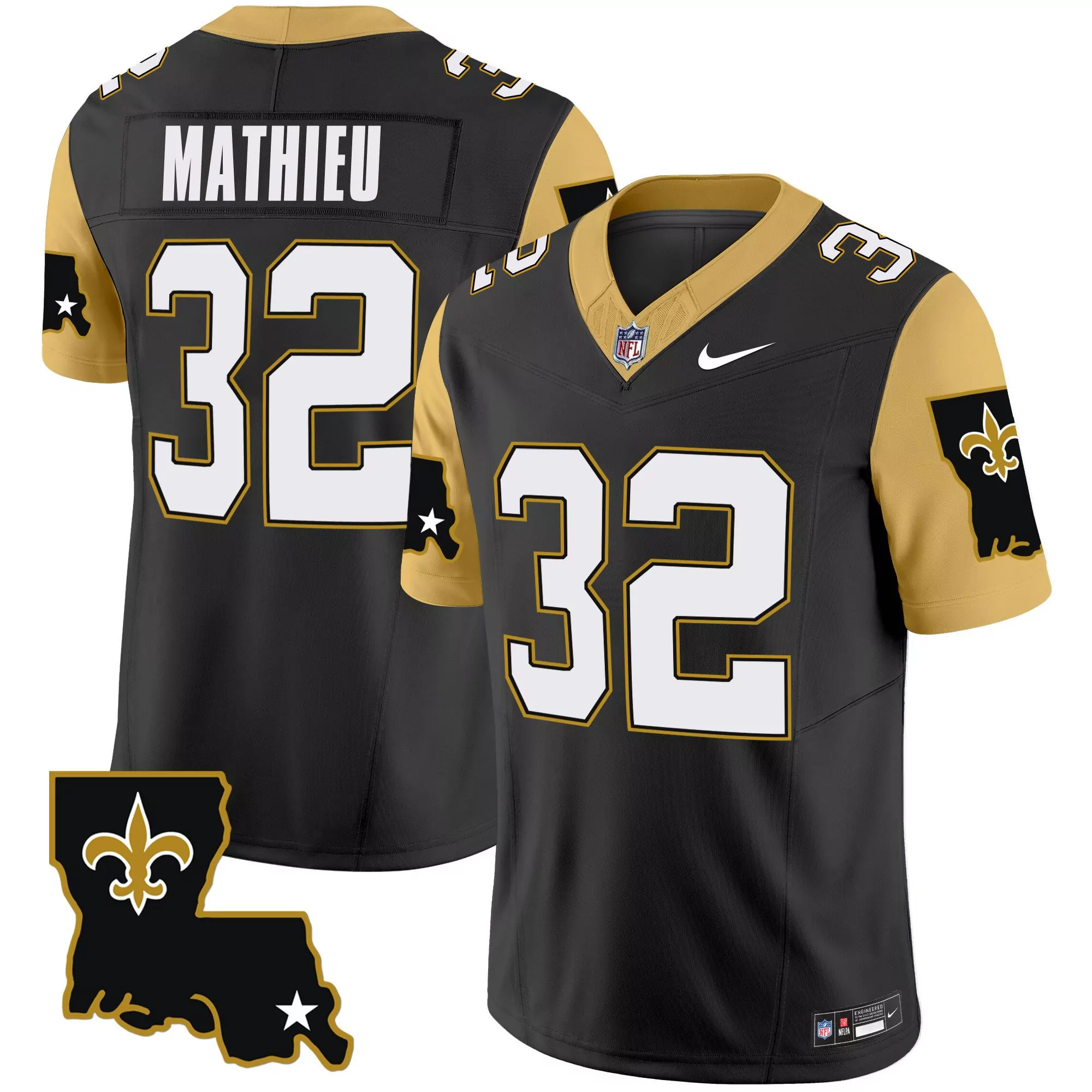 tyrann mathieu black mens new orleans saints 1987 legacy arch smoke jersey all stitched