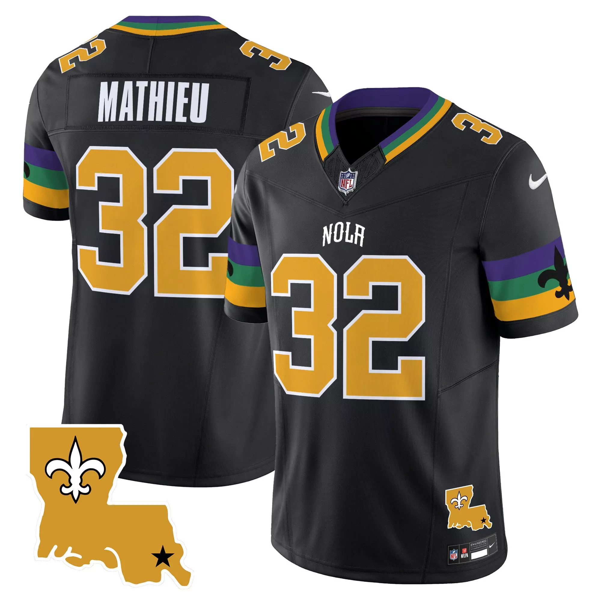 tyrann mathieu black mens new orleans saints 1987 legacy arch smoke jersey all stitched