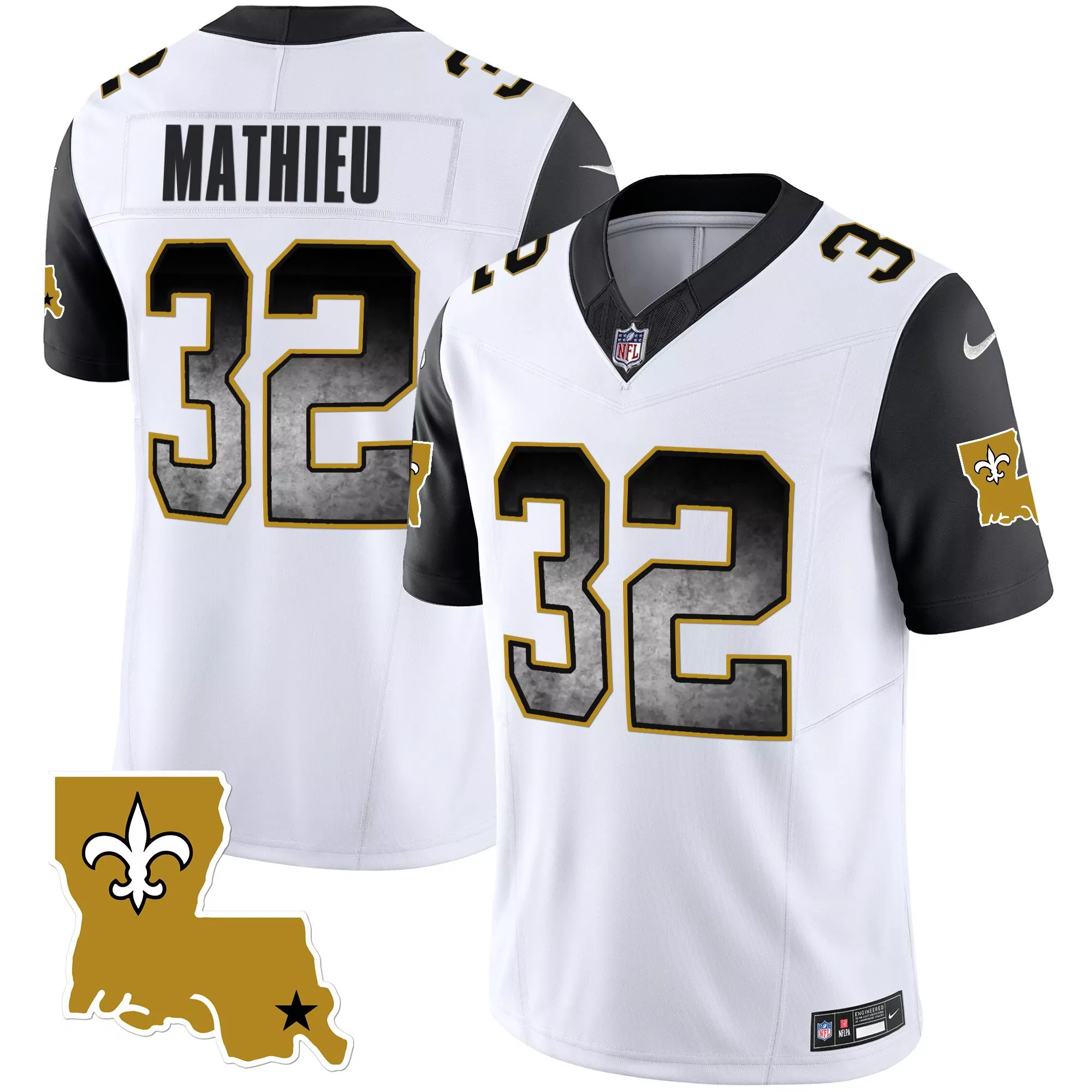 tyrann mathieu black mens new orleans saints mardi gras vapor limited jersey all stitched