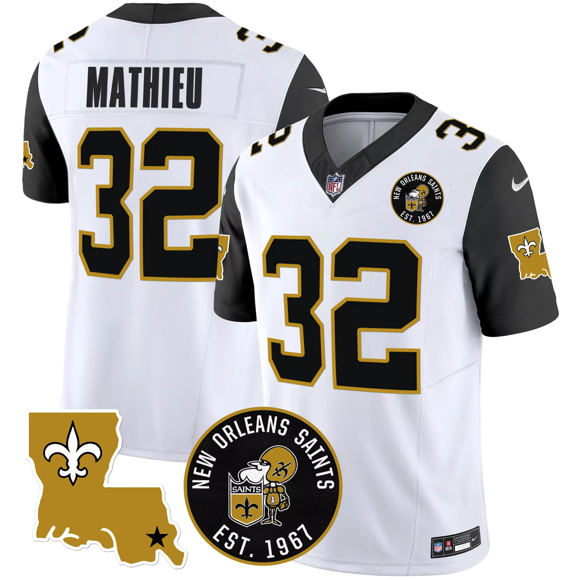 tyrann mathieu black mens new orleans saints mardi gras vapor limited jersey all stitched
