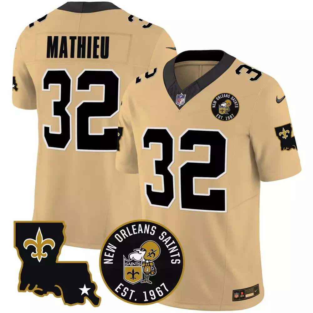 tyrann mathieu gold mens new orleans saints 1987 legacy vapor limited jersey v2 all stitched