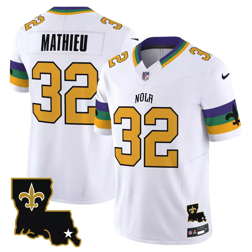 tyrann mathieu white mens new orleans saints 1987 legacy vapor limited jersey v2 all stitched