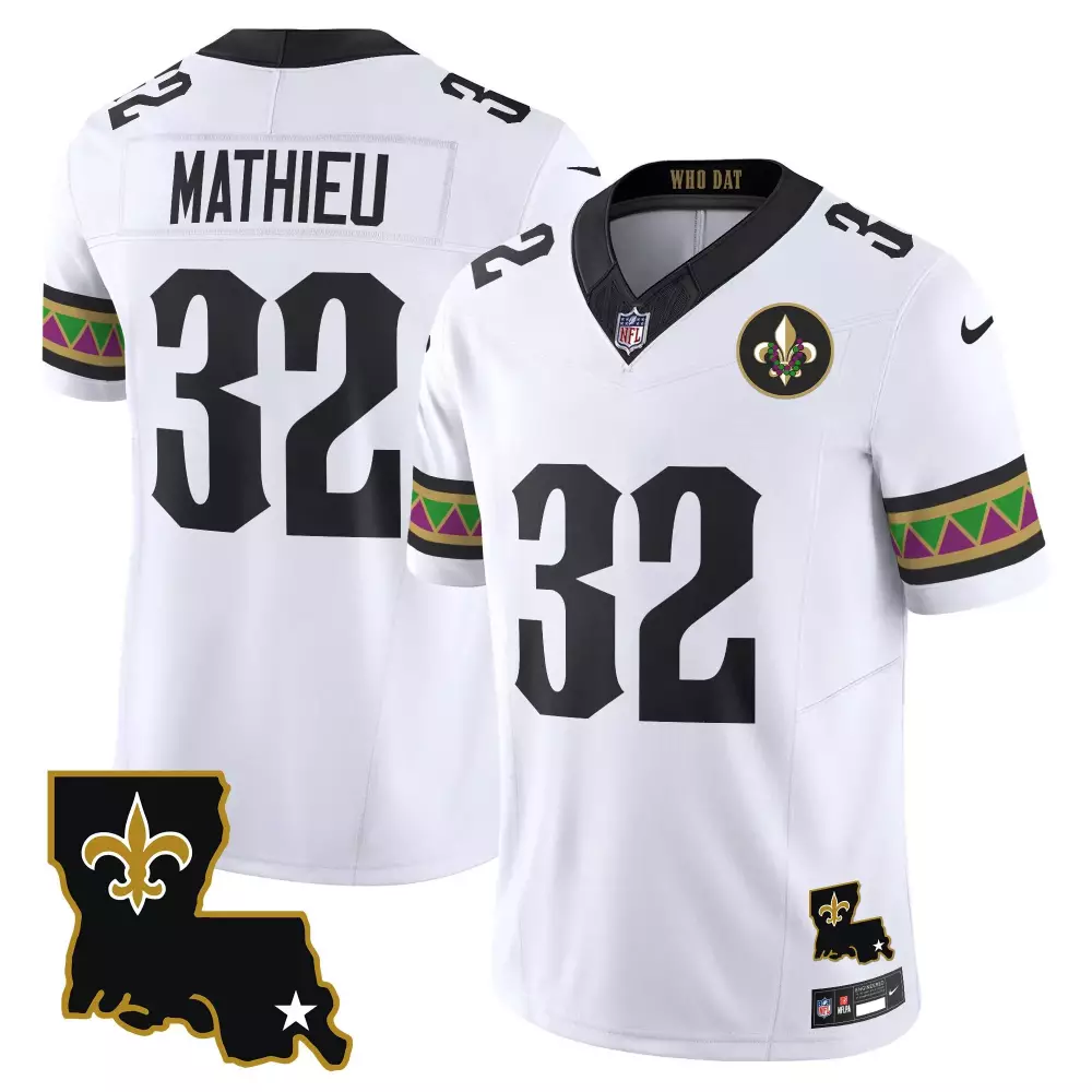 tyrann mathieu white mens new orleans saints 1987 legacy vapor limited jersey v2 all stitched