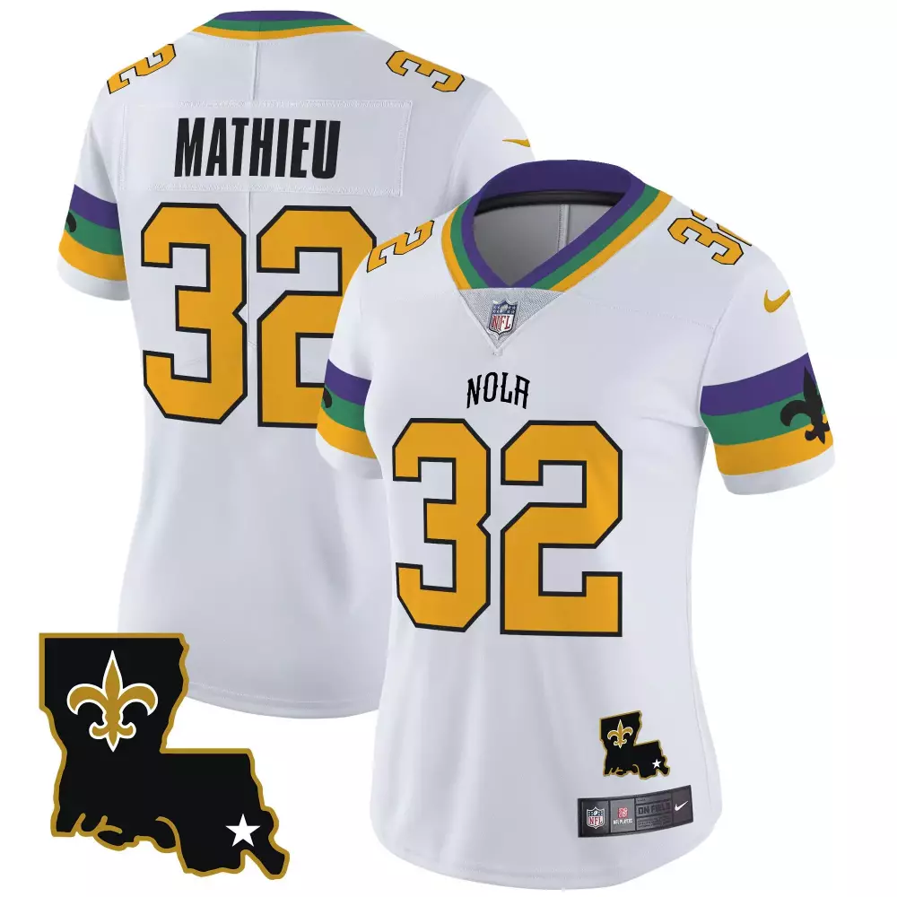 tyrann mathieu white womens new orleans saints 1987 legacy vapor limited jersey v2 all stitched