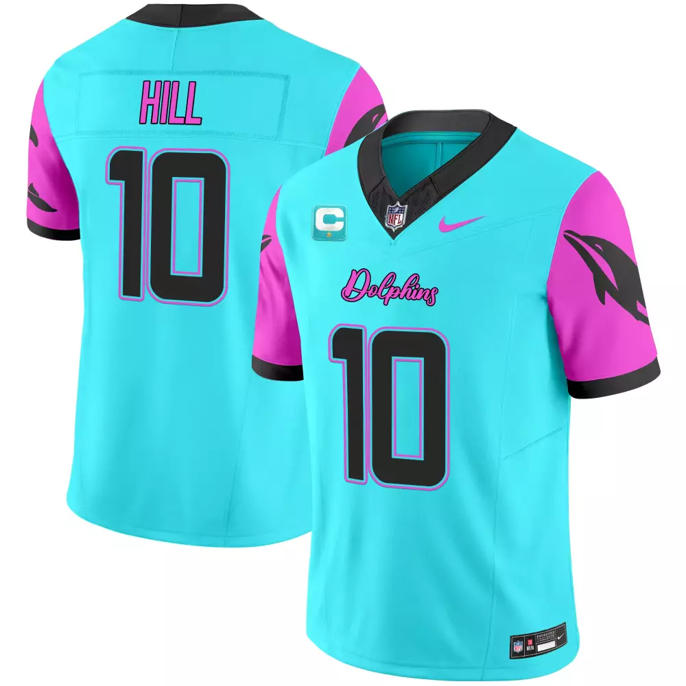 Tyreek Hill Aqua Men's Miami Dolphins Miami Vice Vapor Limited Jersey | Stitched Fan Gear | For Men