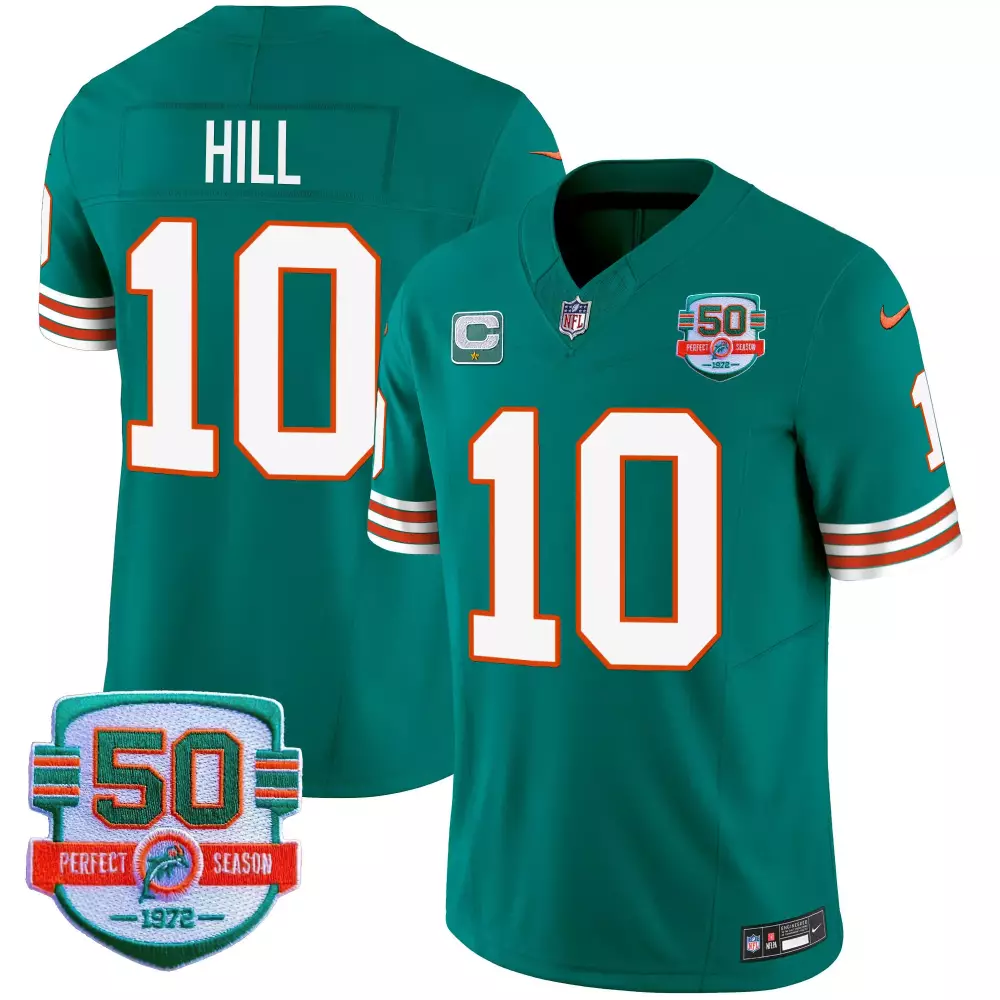 tyreek hill aqua mens miami dolphins throwback shula 347 patch vapor jersey all stitched