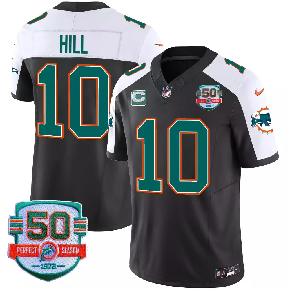tyreek hill black alternate mens miami dolphins throwback shula 347 patch vapor jersey all stitched