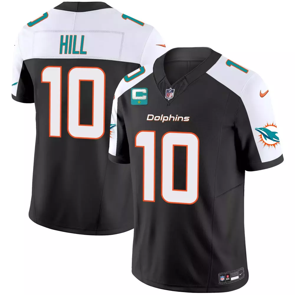 tyreek hill black alternate mens miami dolphins throwback shula 347 patch vapor jersey all stitched