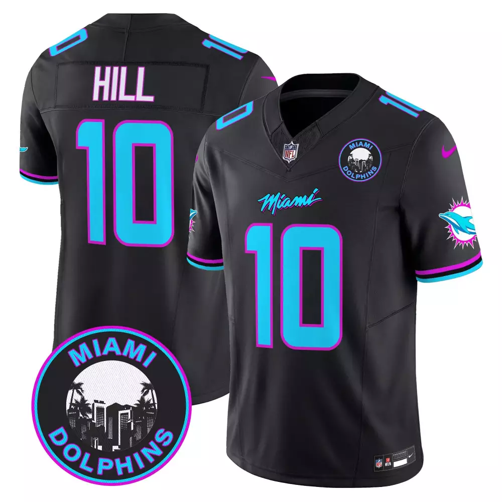 Tyreek Hill Black Men's Miami Dolphins Miami Vice Vapor Limited Jersey V4 | Stitched Fan Gear for Men