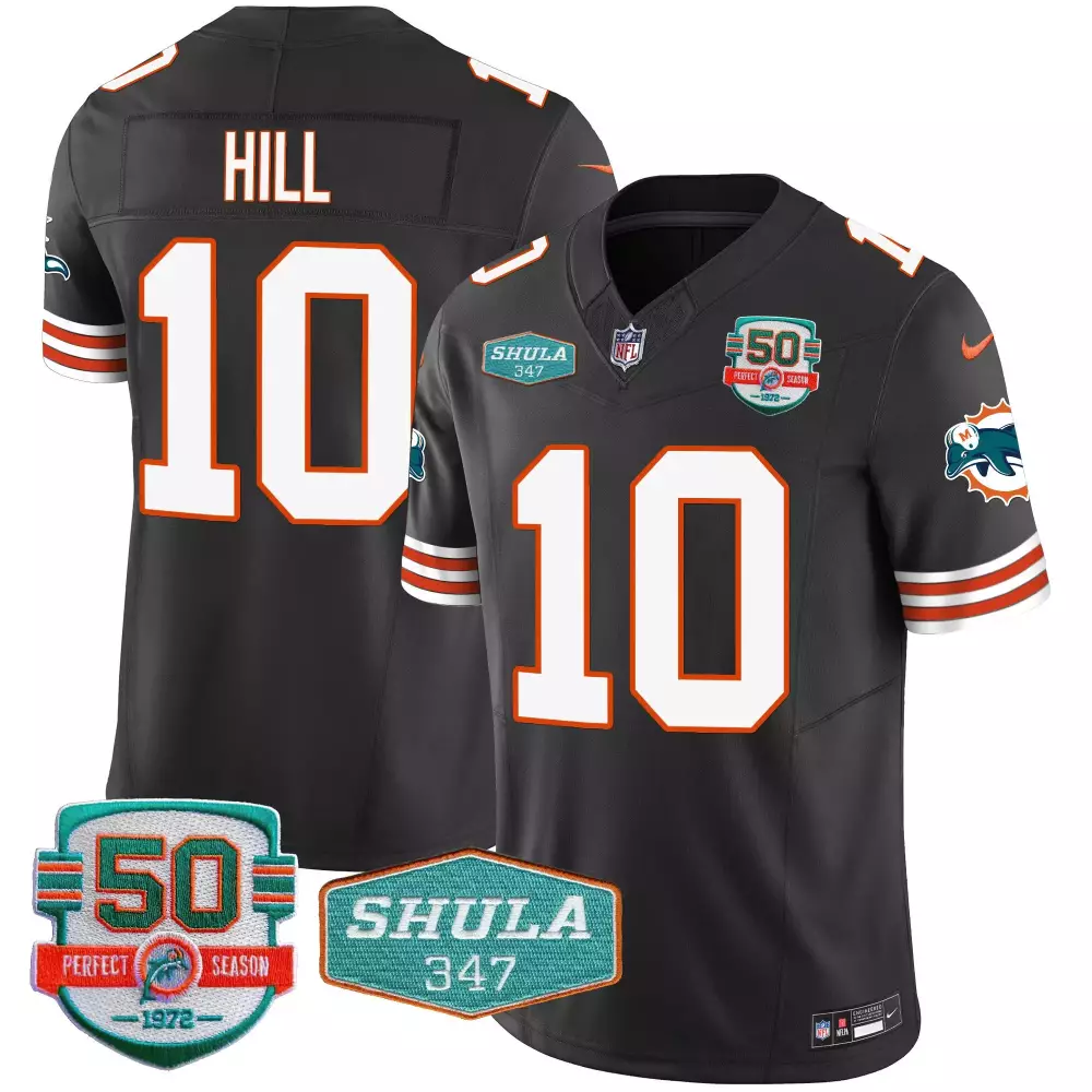 tyreek hill black mens miami dolphins shula 347 patch vapor limited jersey v2 all stitched