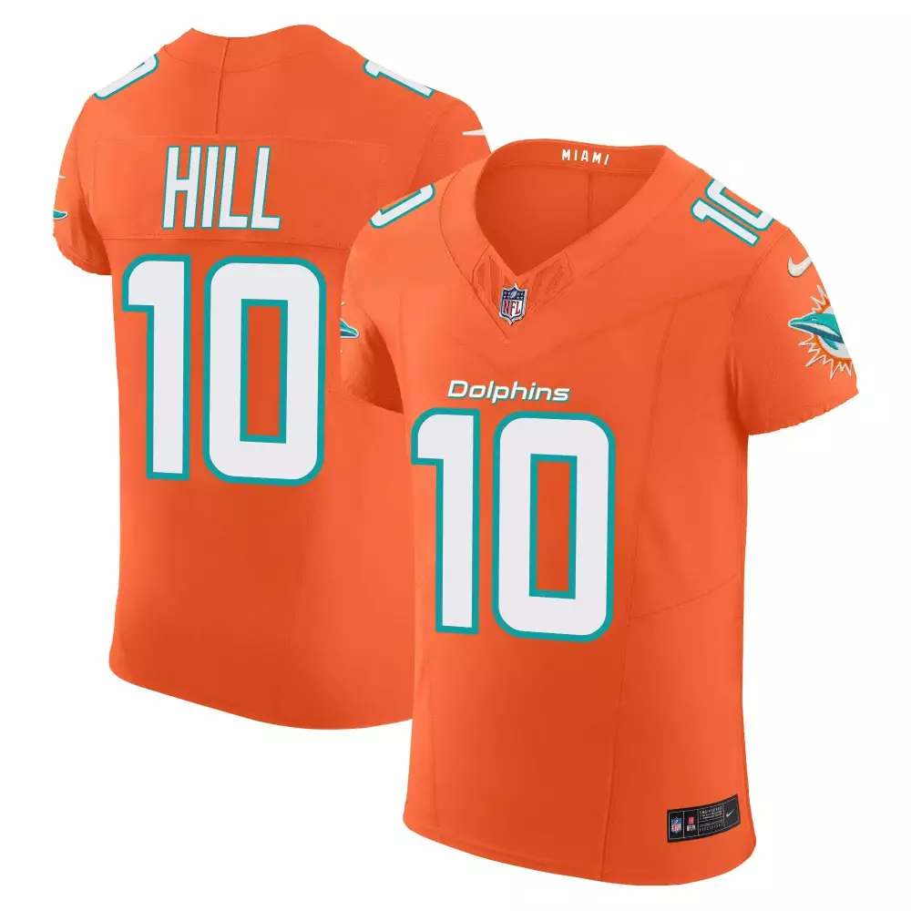 tyreek hill orange mens miami dolphins throwback vapor jersey v2 all stitched