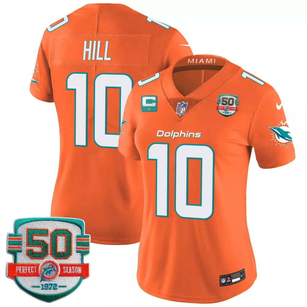 tyreek hill orange mens miami dolphins throwback vapor jersey v2 all stitched