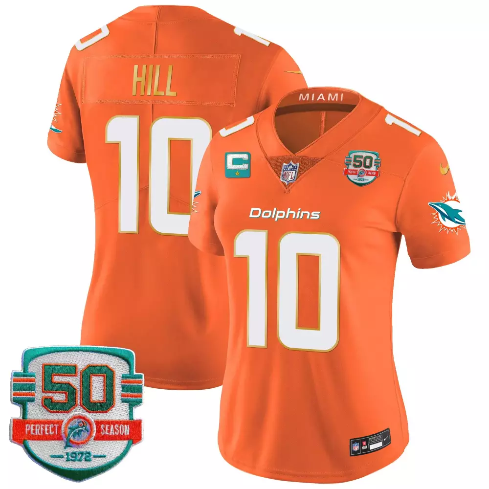 tyreek hill orange mens miami dolphins throwback vapor jersey v2 all stitched