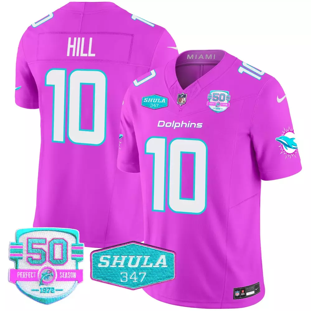 tyreek hill pink mens miami dolphins miami vice vapor limited jersey v2 all stitched