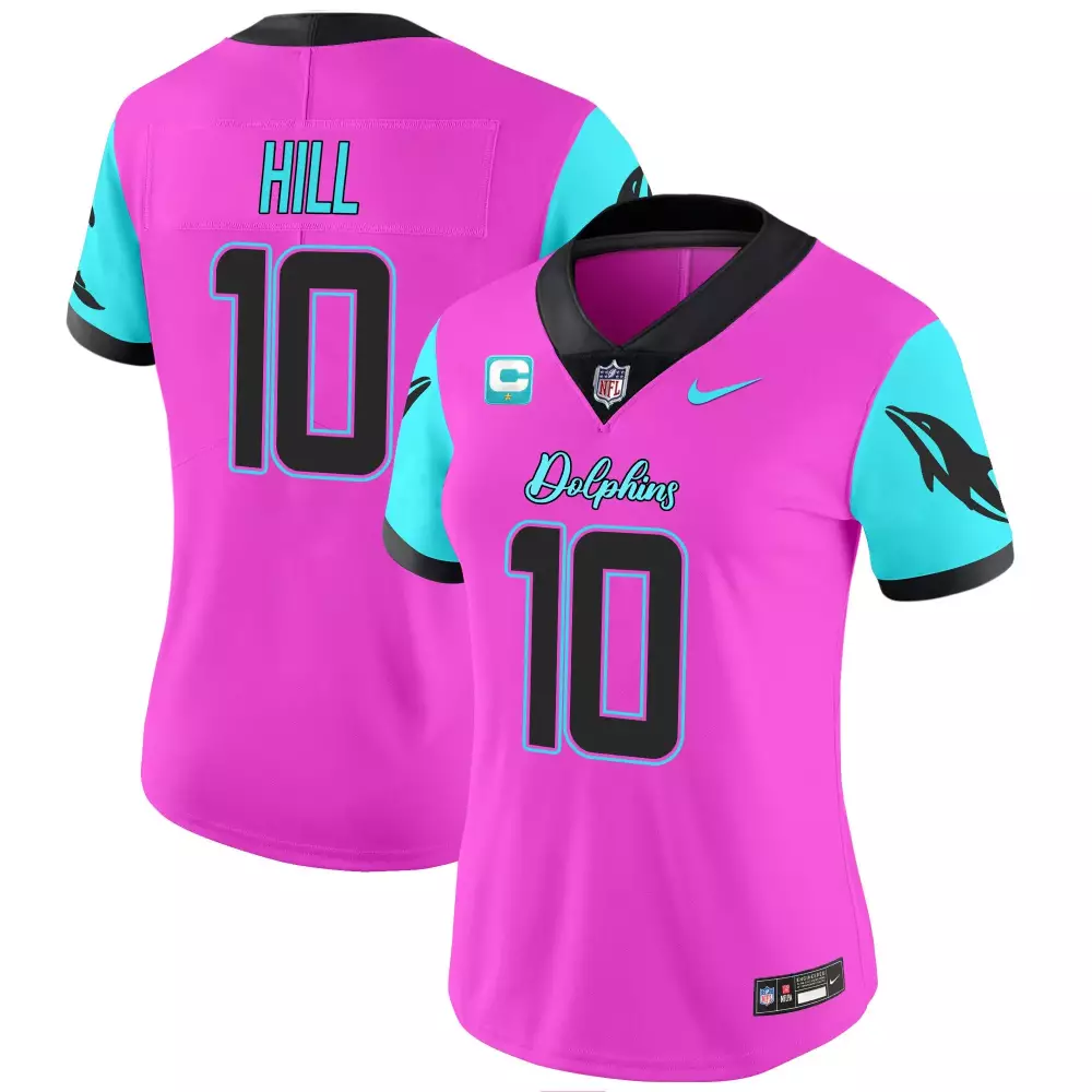 tyreek hill pink mens miami dolphins miami vice vapor limited jersey v2 all stitched