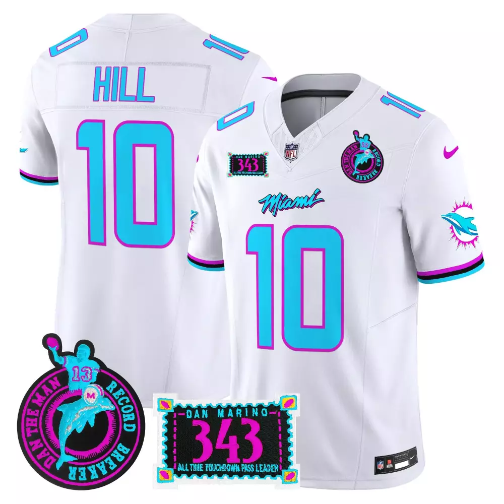 tyreek hill white mens miami dolphins 50th 1972 perfect season patch vapor jersey all stitched
