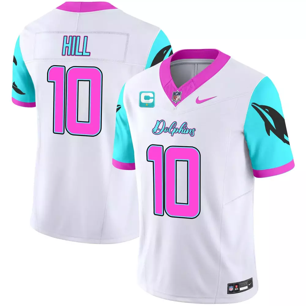 tyreek hill white mens miami dolphins miami vice vapor limited jersey all stitched