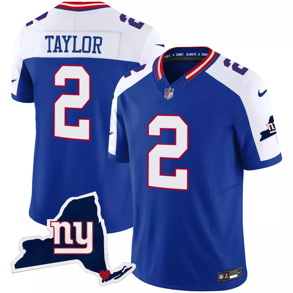 Tyrod Taylor Red Men's New York Giants State Map Patch Limited Jersey V2 | Stitched | Fan Gear | For Men