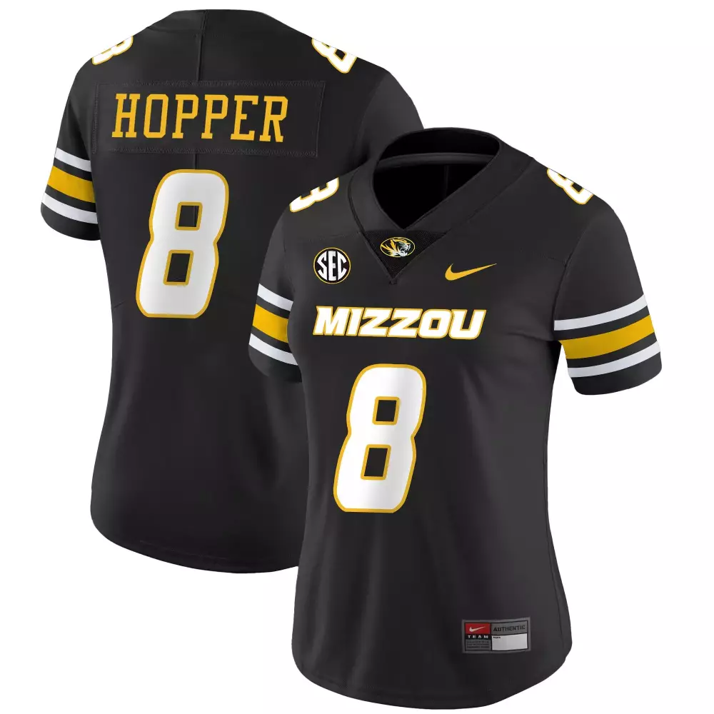 tyron hopper black limited womens missouri tigers gold vapor jersey all stitched