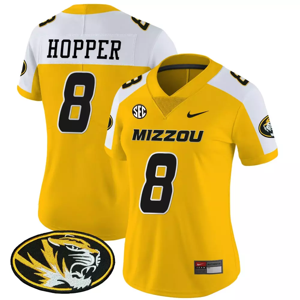 tyron hopper black limited womens missouri tigers gold vapor jersey all stitched
