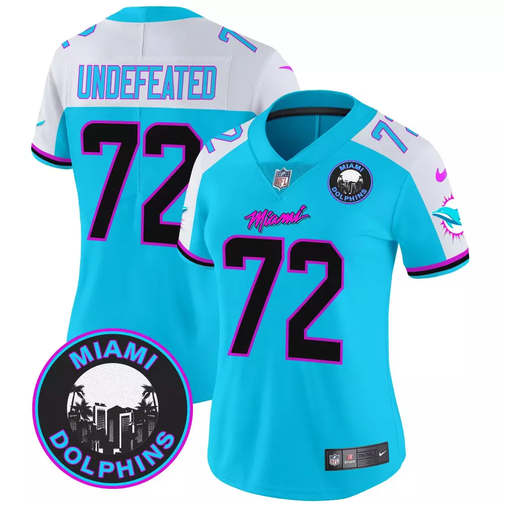 undefeated aqua alternate mens miami dolphins shula 347 patch vapor jersey all stitched