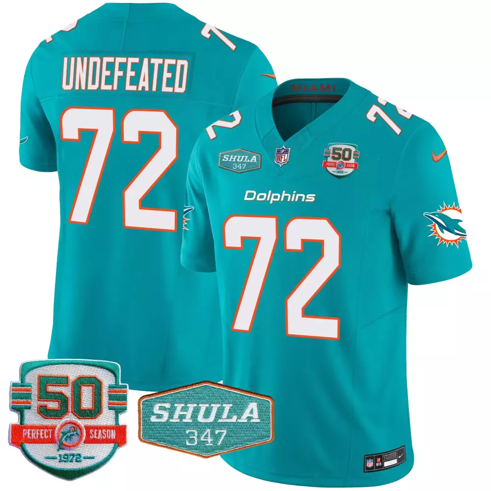 undefeated aqua mens miami dolphins miami vice vapor limited jersey v4 all stitched