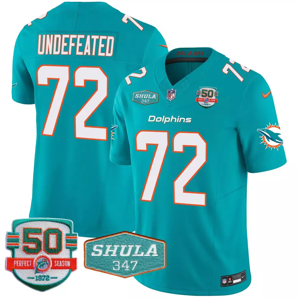 undefeated aqua mens miami dolphins miami vice vapor limited jersey v4 all stitched