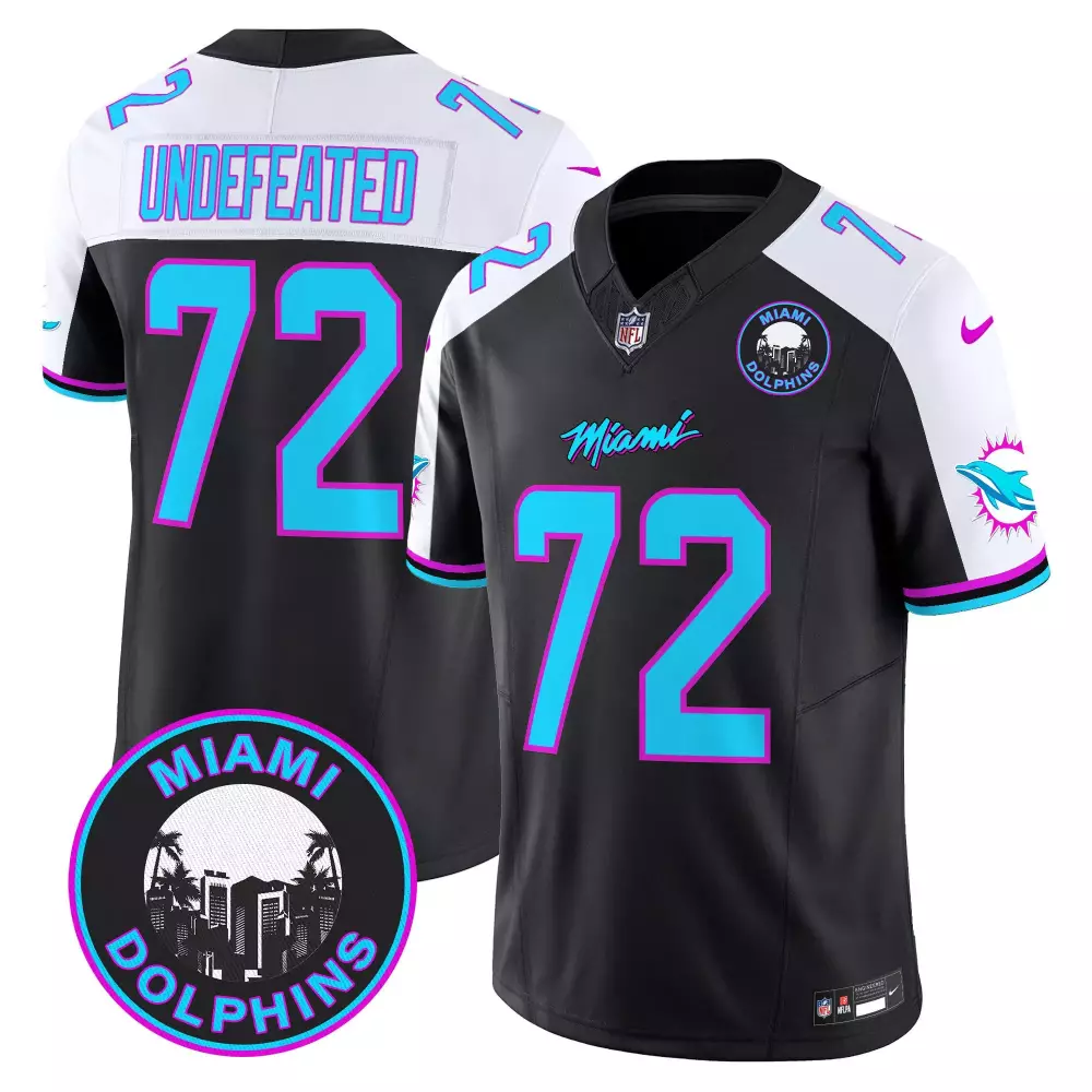 undefeated black alternate mens miami dolphins miami vice vapor limited jersey v3 all stitched