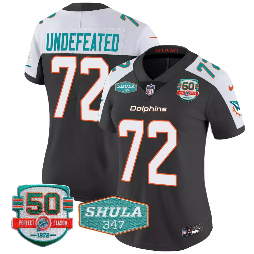 undefeated black alternate womens miami dolphins miami vice vapor limited jersey v2 all stitched