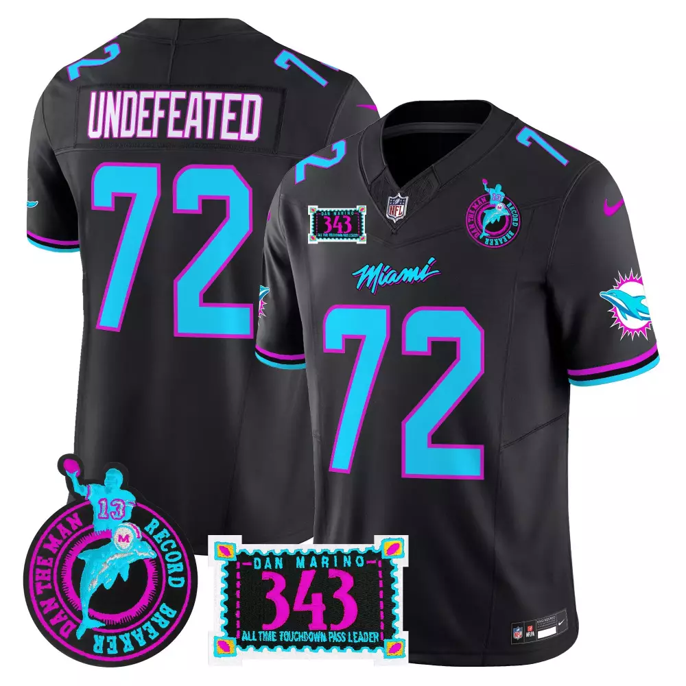 undefeated black alternate womens miami dolphins miami vice vapor limited jersey v2 all stitched