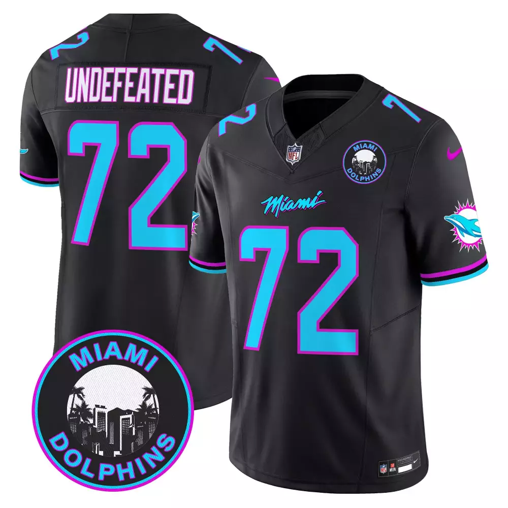 undefeated black mens miami dolphins miami vice vapor limited jersey v2 all stitched