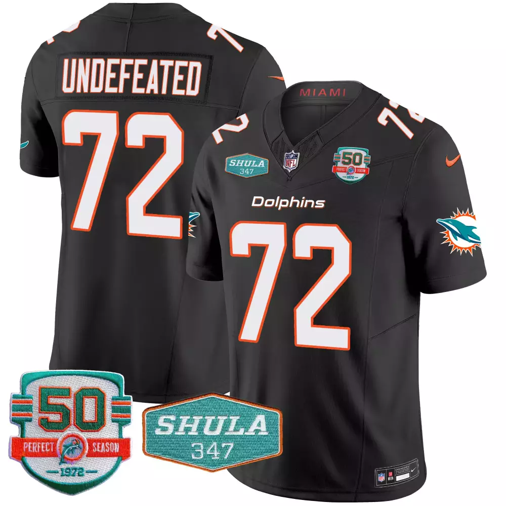 undefeated black mens miami dolphins miami vice vapor limited jersey v2 all stitched