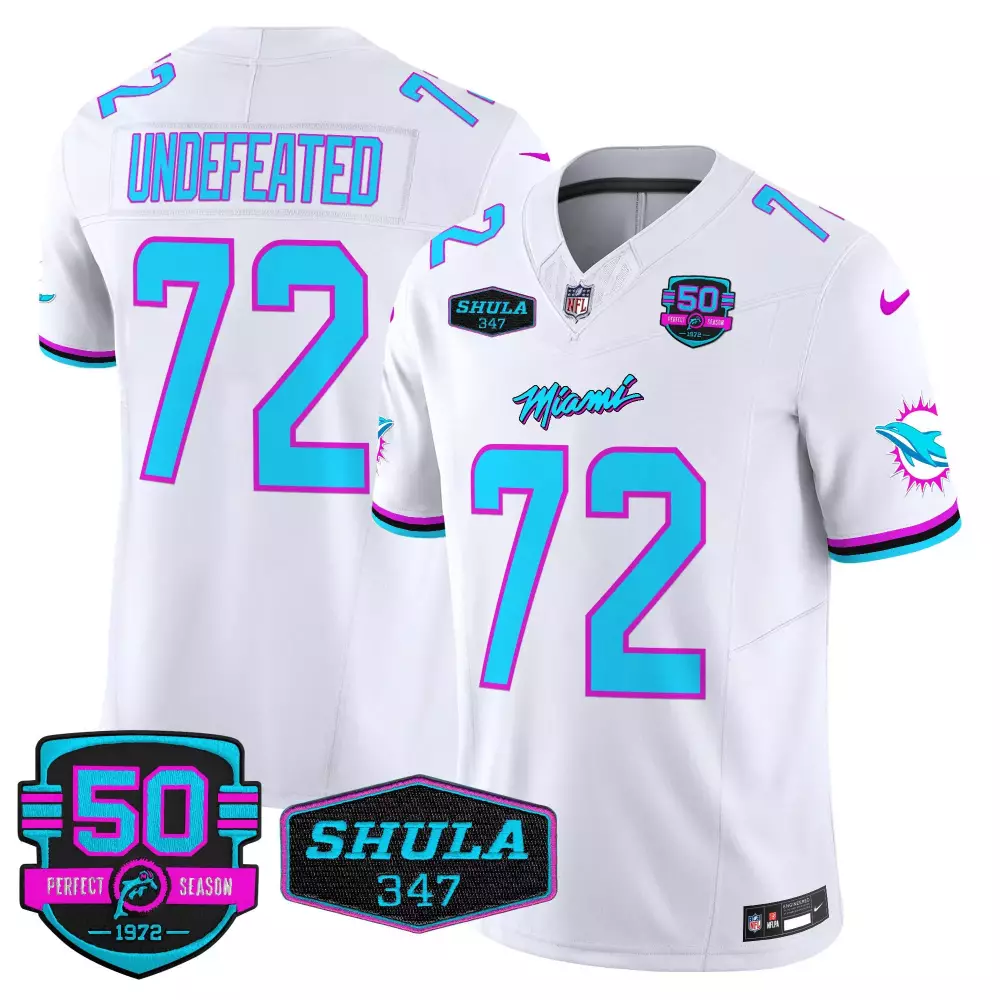 undefeated white mens miami dolphins miami vice vapor limited jersey v4 all stitched