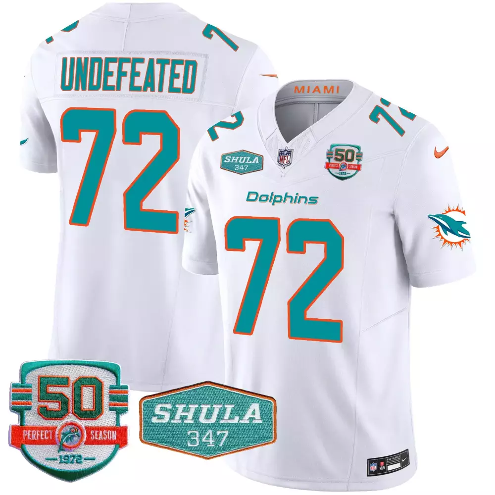 undefeated white mens miami dolphins miami vice vapor limited jersey v4 all stitched