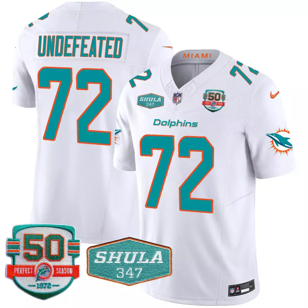 undefeated white mens miami dolphins miami vice vapor limited jersey v4 all stitched