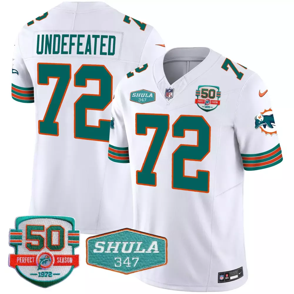 undefeated white mens miami dolphins miami vice vapor limited jersey v4 all stitched