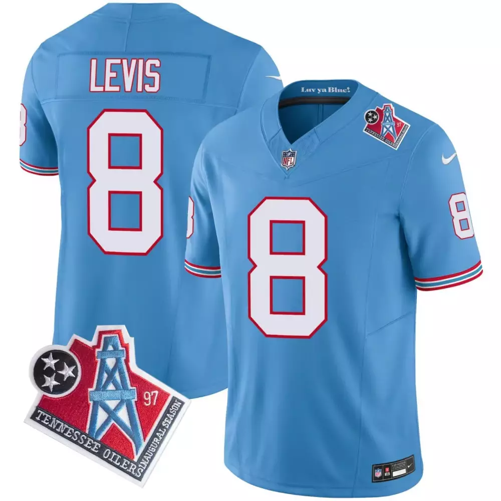 vapor fuse limited youth will levis tennessee titans oilers throwback light blue jersey all stitched 1